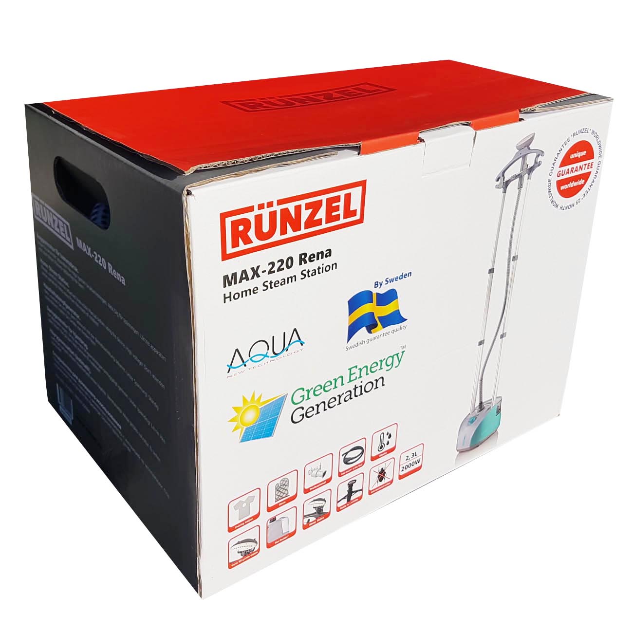 Отпариватель Runzel Max-220 Rena цвет бело-оранжевый - упаковка, коробка
